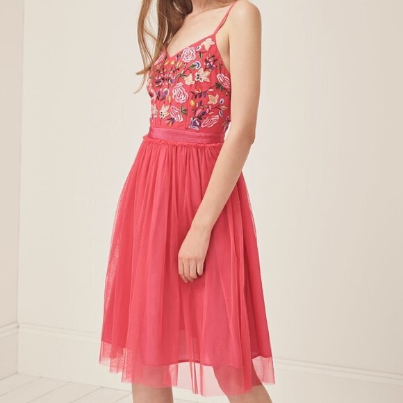 FRENCH CONNECTION Women's Embroidered Tulle Dress Size 4 NWT - Picture 1 of 16